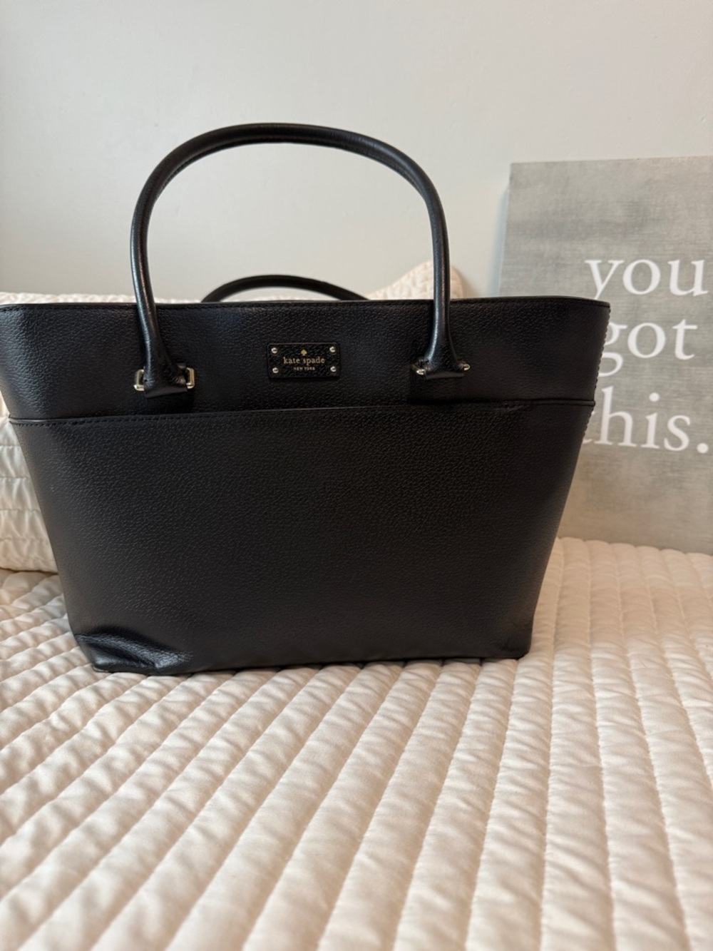 kate spade Black Pebbled Leather Tote